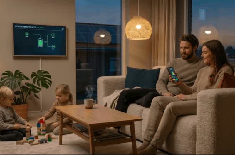 Familie mit Glasfaser Internet Smart Home