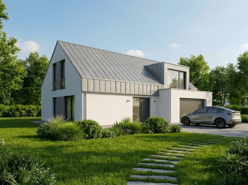 Haus mit Solar, Wärmepumpe und E-Auto